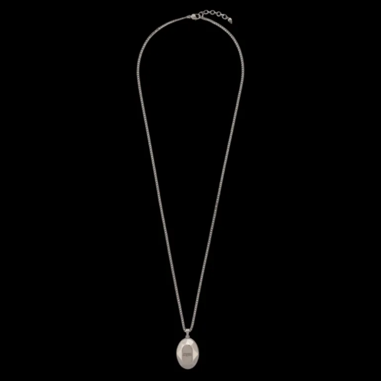 ALEXANDER MCQUEEN Collier pendentif The Faceted Stone laiton argent antique