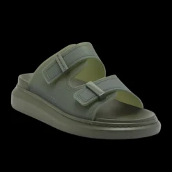 ALEXANDER MCQUEEN Sandales Hybrid à boucles caoutchouc Kaki