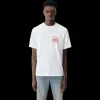 AMIRI T-shirt col rond coton blanc soleil rose logo