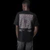 AMIRI T-shirt col rond coton noir soie bandana poitrine dos