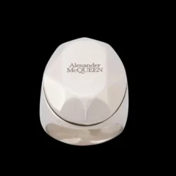 Bague ALEXANDER MCQUEEN The Faceted Stone Argent Vieilli