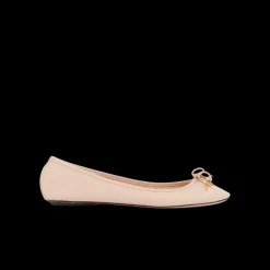 Ballerine CHLOE Iris cuir brillant beige rosé nœud charm banane