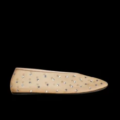 Ballerine plate KHAITE Marcy flat beige cristaux swarovski
