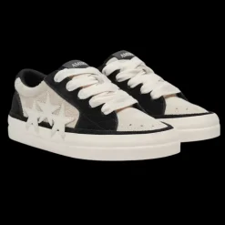 Basket basse AMIRI Sunset Skate Low cuir noir daim beige étoiles