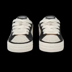 Basket basse AMIRI Sunset Skate Low cuir noir daim beige étoiles