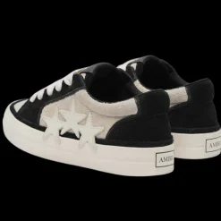 Basket basse AMIRI Sunset Skate Low cuir noir daim beige étoiles