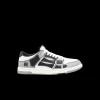Basket basse Sneaker AMIRI Varsity Skel cuir gris noir