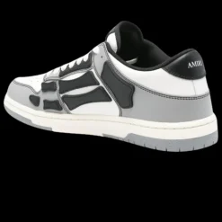 Basket basse Sneaker AMIRI Varsity Skel cuir gris noir