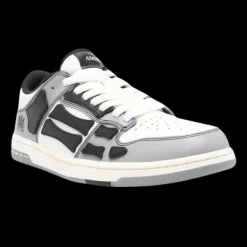 Basket basse Sneaker AMIRI Varsity Skel cuir gris noir