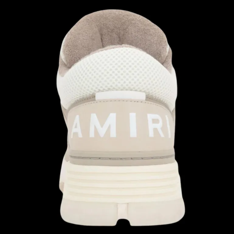 Basket Sneaker AMIRI MA-1 cuir beige blanc logo imprimé