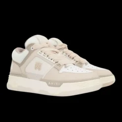 Basket Sneaker AMIRI MA-1 cuir beige blanc logo imprimé