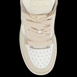 Basket Sneaker AMIRI MA-1 cuir beige blanc logo imprimé