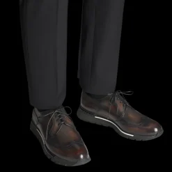 Basket Sneaker BERLUTI Fast Track Cuir Scritto charcoal brown