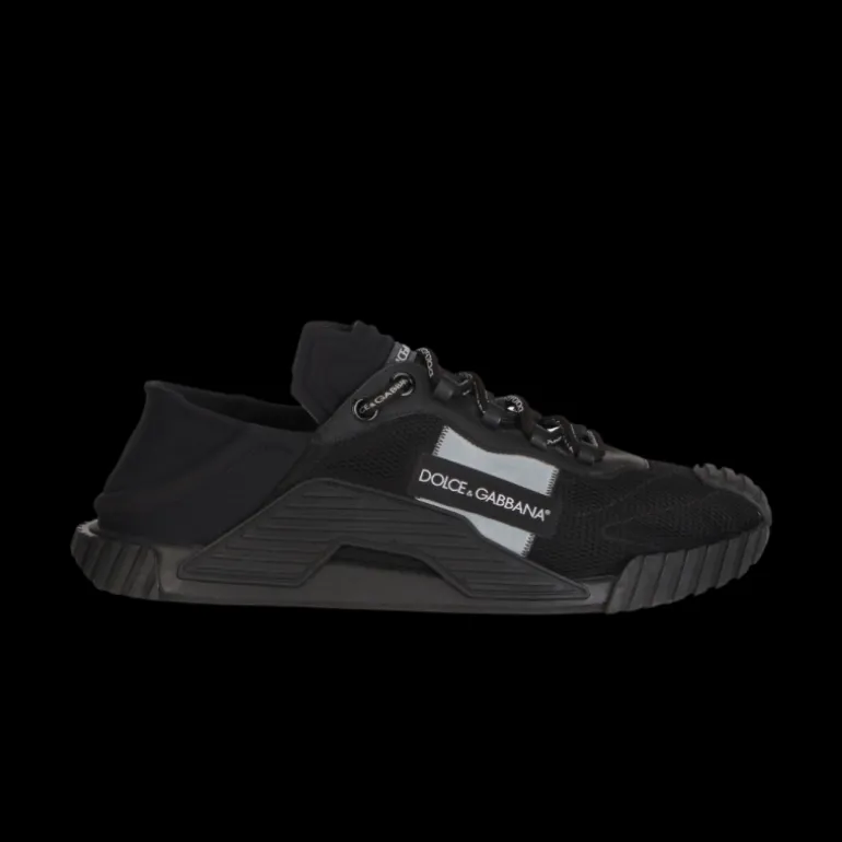 Baskets à enfiler DOLCE & GABBANA NS1 noir mesh argent