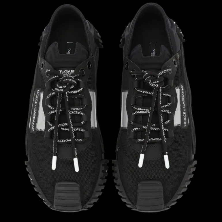 Baskets à enfiler DOLCE & GABBANA NS1 noir mesh argent