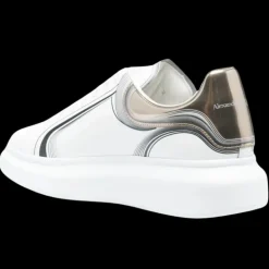 Baskets ALEXANDER MCQUEEN oversize cuir blanc vague talon argent