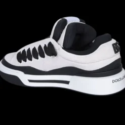 Baskets basses DOLCE & GABBANA New Roma bi matière cuir blanc noir