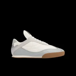 Baskets CHLOE Kick cuir blanc bleu ciel semelle beige