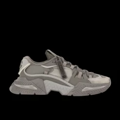 Baskets DOLCE & GABBANA Airmaster nylon daim cuir veau gris