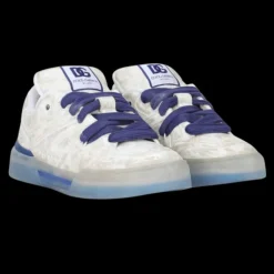 Baskets DOLCE & GABBANA New Roma cuir blanc marbré bleu