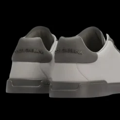 Baskets DOLCE & GABBANA Portofino cuir gris caoutchouc gris foncé