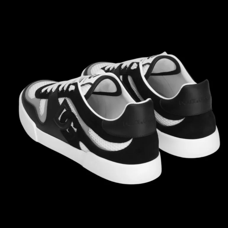 Baskets DOLCE & GABBANA Strobel Portofino Light cuir veau noir blanc