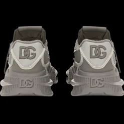 Baskets DOLCE & GABBANA Airmaster nylon daim cuir veau gris