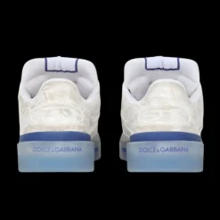 Baskets DOLCE & GABBANA New Roma cuir blanc marbré bleu