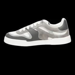 Baskets DOLCE & GABBANA Strobel Portofino Light cuir veau gris filet blanc