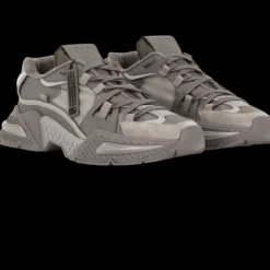 Baskets DOLCE & GABBANA Airmaster nylon daim cuir veau gris