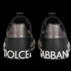 Baskets DOLCE & GABBANA Custom 2.Zero cuir veau noir semelle blanche
