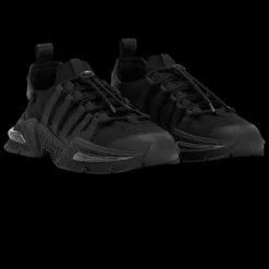 Baskets DOLCE GABBANA Airmaster nylon cuir noir lacets ronds