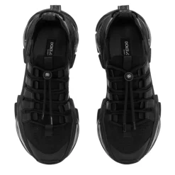 Baskets DOLCE GABBANA Airmaster nylon cuir noir lacets ronds