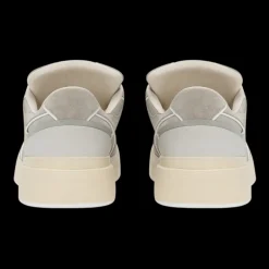 Baskets DOLCE GABBANA New Roma daim beige cuir logo métal gris