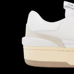 Baskets LANVIN Clay cuir mesh blanc beige logo JL