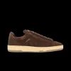 Baskets LANVIN Curb Lite daim marron semelle beige