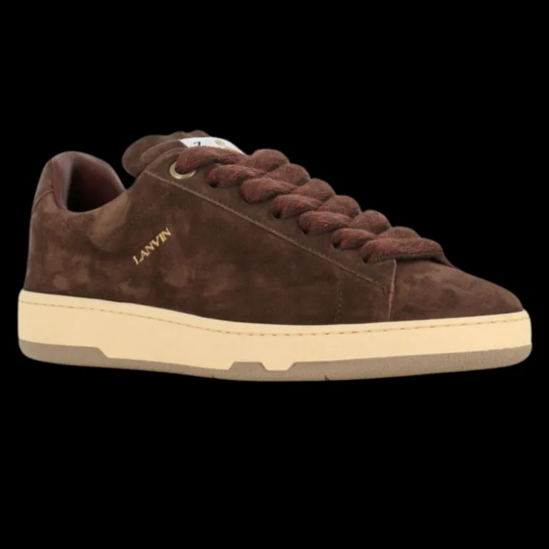 Baskets LANVIN Curb Lite daim marron semelle beige