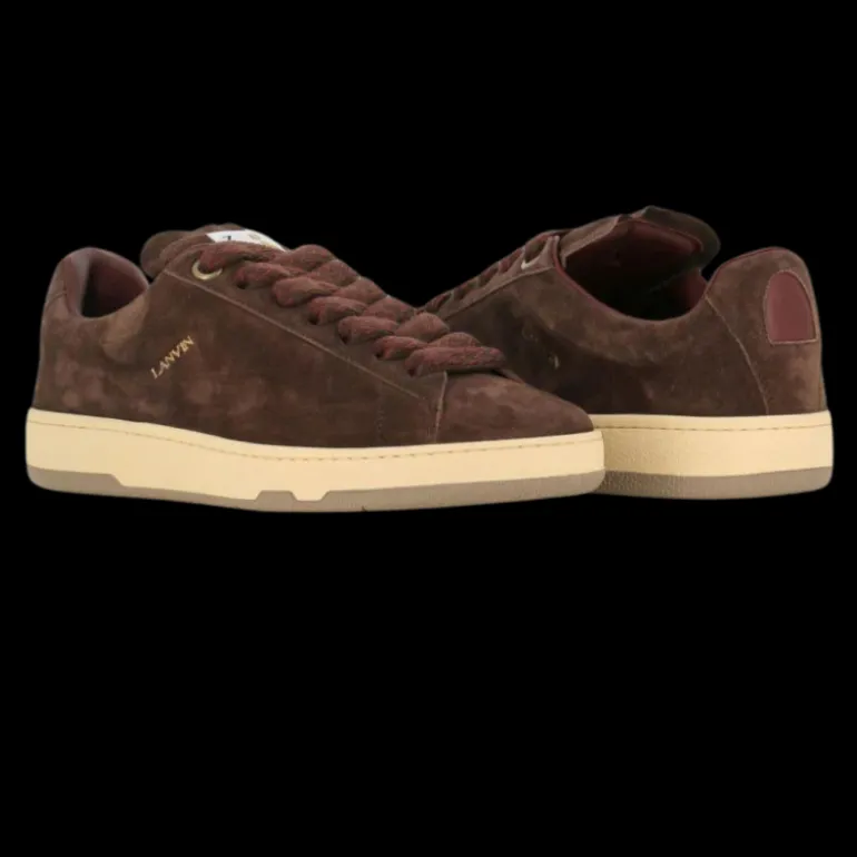 Baskets LANVIN Curb Lite daim marron semelle beige