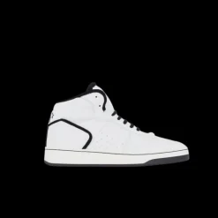 baskets montantes SAINT LAURENT SL/80 cuir lisse grainé blanc noir