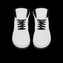 baskets montantes SAINT LAURENT SL/80 cuir lisse grainé blanc noir