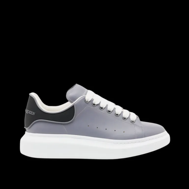 Baskets Sneakers ALEXANDER MCQUEEN Oversize cuir gris talon noir