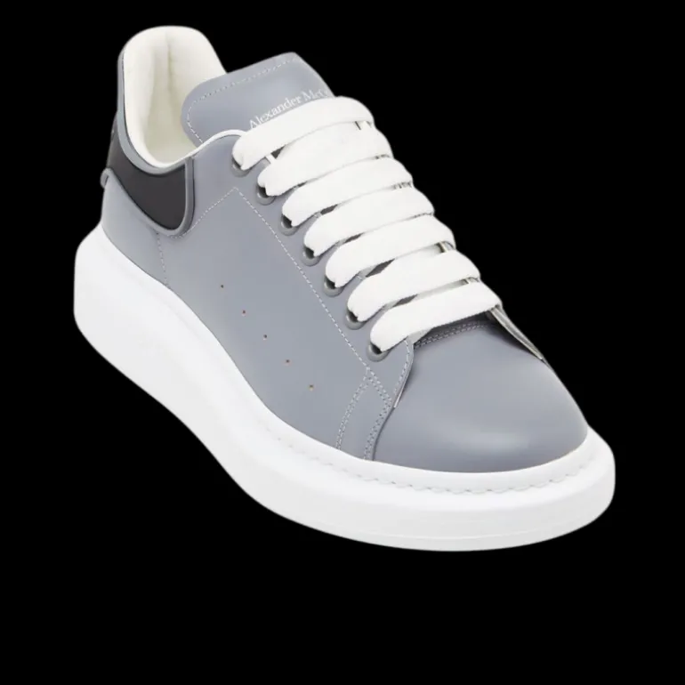 Baskets Sneakers ALEXANDER MCQUEEN Oversize cuir gris talon noir