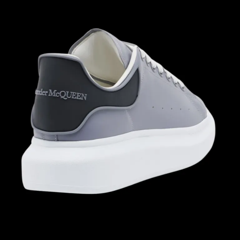 Baskets Sneakers ALEXANDER MCQUEEN Oversize cuir gris talon noir