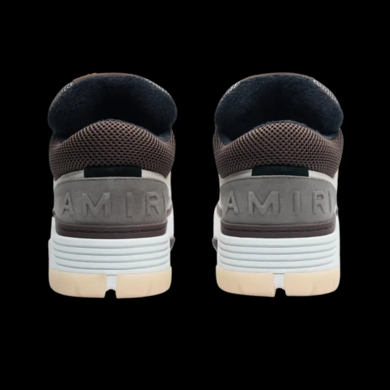 Baskets Sneakers AMIRI MA-1 cuir blanc marron