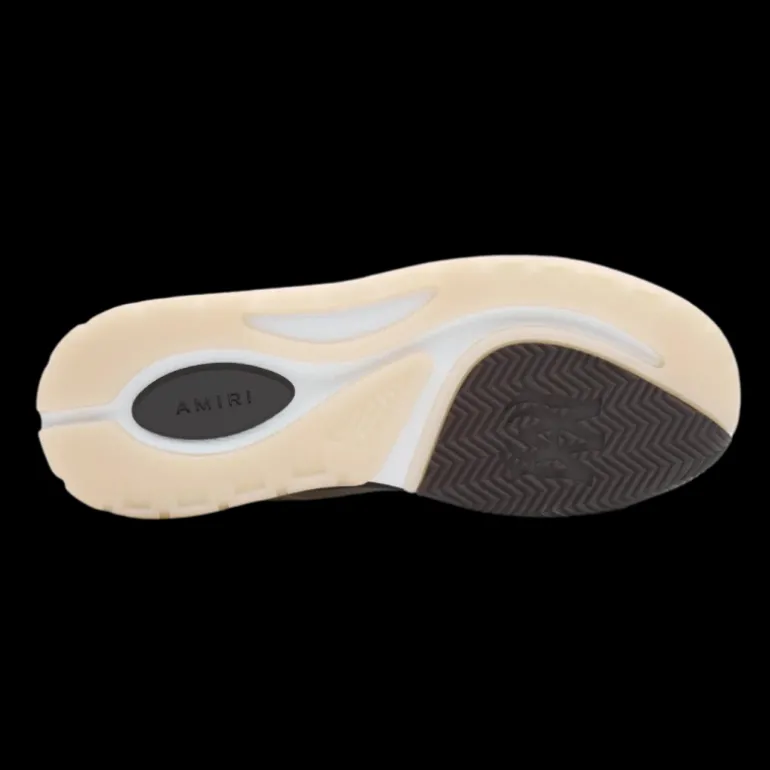 Baskets Sneakers AMIRI MA-1 cuir blanc marron