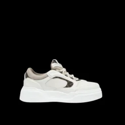Baskets sneakers FENDI Force cuir blanc beige motif FF marron