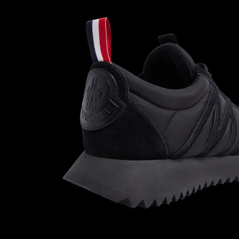 Baskets Sneakers MONCLER Pacey nylon daim noir logo talon