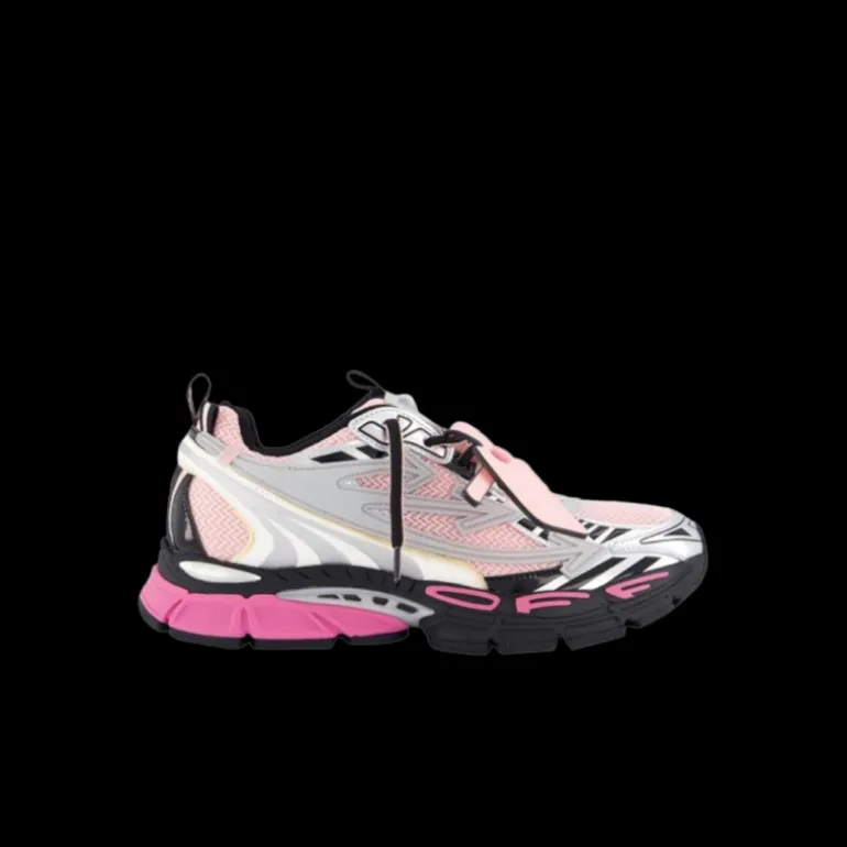 Baskets sneakers OFF-WHITE Be Right Back cuir mesh noir rose