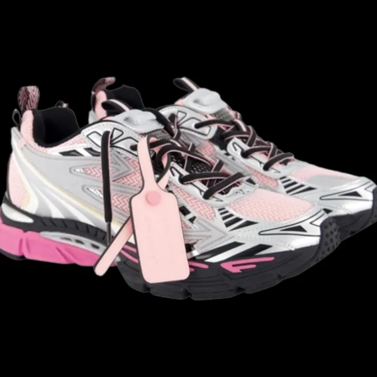 Baskets sneakers OFF-WHITE Be Right Back cuir mesh noir rose