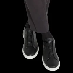 Baskets ZEGNA Triple Stitch slip on cuir noir